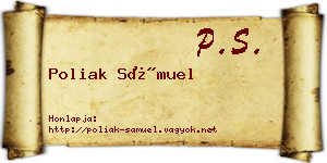 Poliak Sámuel névjegykártya